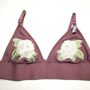 Victoria's Secret PINK Floral Embroidered Triangle Plunge Unlined Size XS